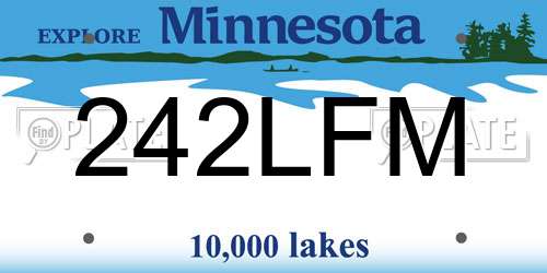 242LFM Minnesota License Plate