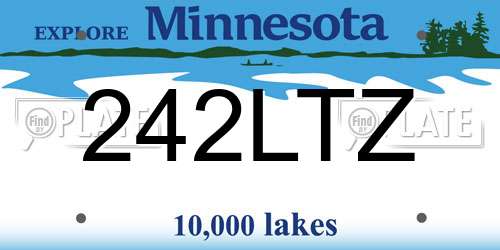 242LTZ Minnesota License Plate