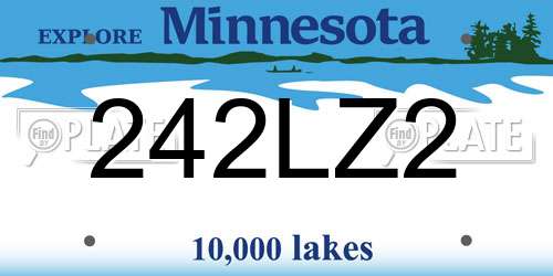 242LZ2 Minnesota License Plate
