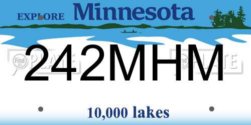 242MHM Minnesota License Plate