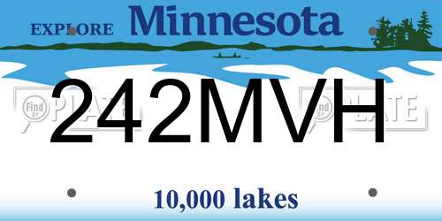 242MVH Minnesota License Plate