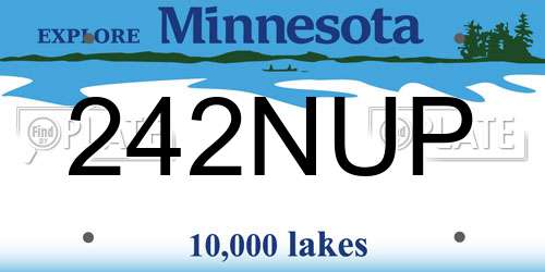 242NUP Minnesota License Plate