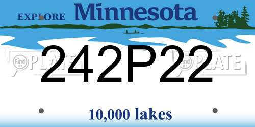 242P22 Minnesota License Plate
