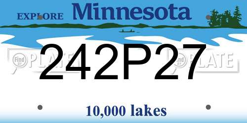 242P27 Minnesota License Plate