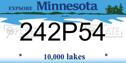 242P54 Minnesota License Plate