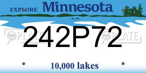 242P72 Minnesota License Plate