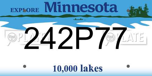 242P77 Minnesota License Plate