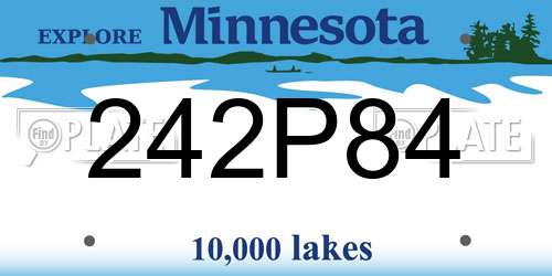 242P84 Minnesota License Plate