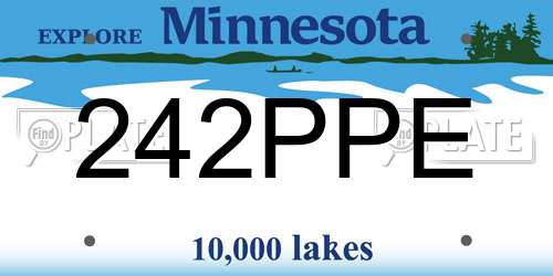 242PPE Minnesota License Plate