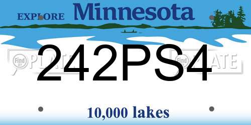 242PS4 Minnesota License Plate