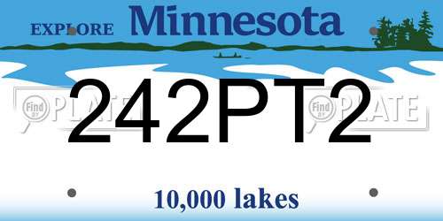 242PT2 Minnesota License Plate