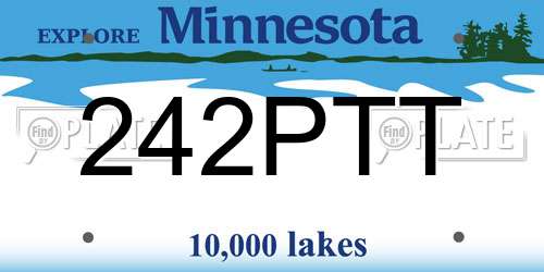 242PTT Minnesota License Plate