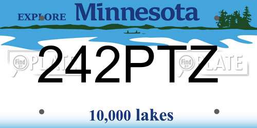 242PTZ Minnesota License Plate