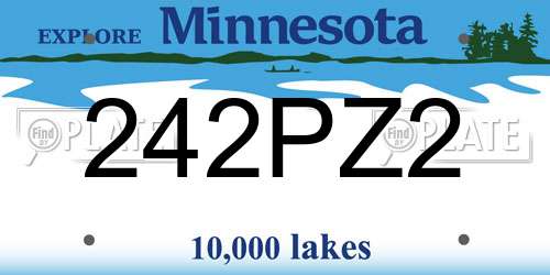 242PZ2 Minnesota License Plate