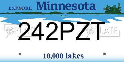 242PZT Minnesota License Plate