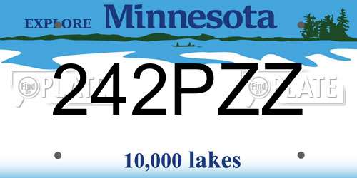 242PZZ Minnesota License Plate