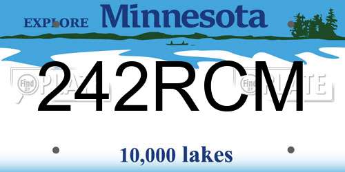 242RCM Minnesota License Plate