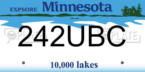 242UBC Minnesota License Plate