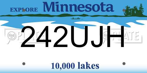 242UJH Minnesota License Plate