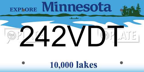 242VDT Minnesota License Plate