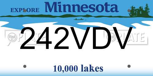 242VDV Minnesota License Plate