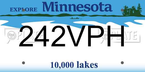 242VPH Minnesota License Plate