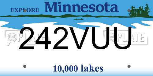 242VUU Minnesota License Plate