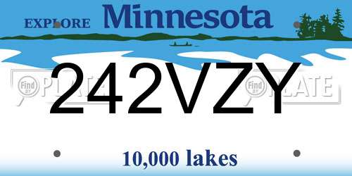 242VZY Minnesota License Plate