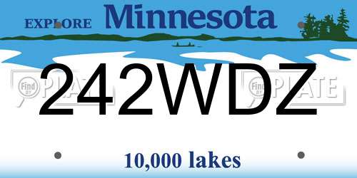 242WDZ Minnesota License Plate