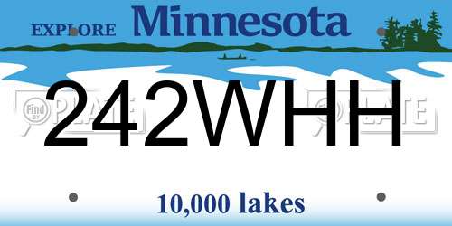 242WHH Minnesota License Plate