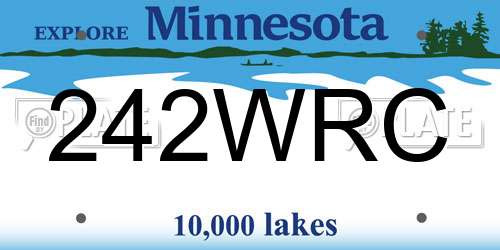 242WRC Minnesota License Plate