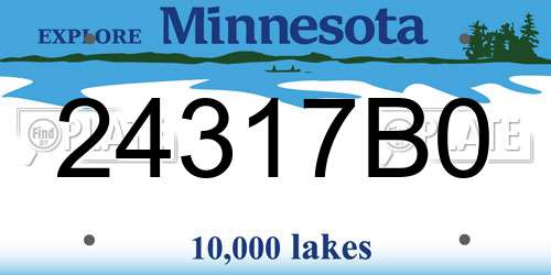 24317B0 Minnesota License Plate
