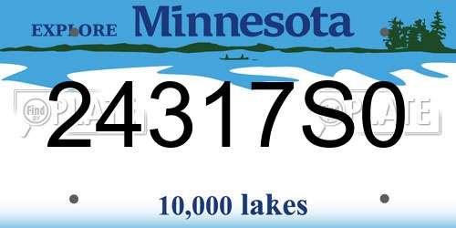 24317S0 Minnesota License Plate