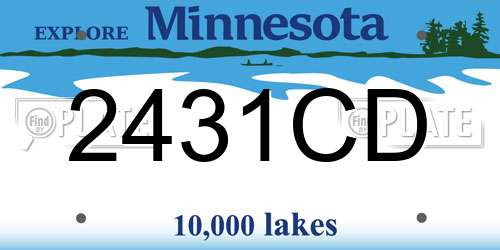2431CD Minnesota License Plate