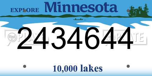 2434644 Minnesota License Plate