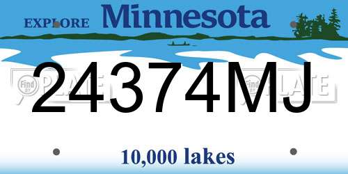 24374MJ Minnesota License Plate