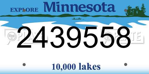 2439558 Minnesota License Plate