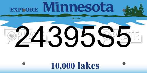 24395S5 Minnesota License Plate