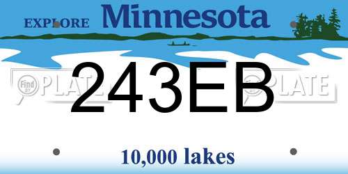 243EB Minnesota License Plate