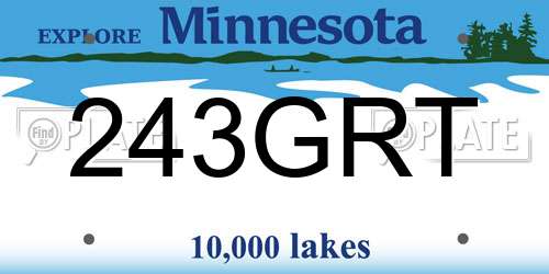 243GRT Minnesota License Plate