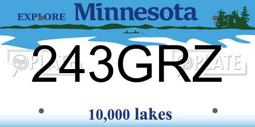 243GRZ Minnesota License Plate