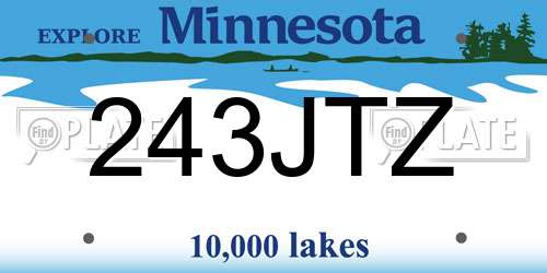 243JTZ Minnesota License Plate