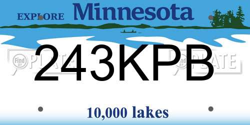 243KPB Minnesota License Plate