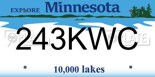 243KWC Minnesota License Plate