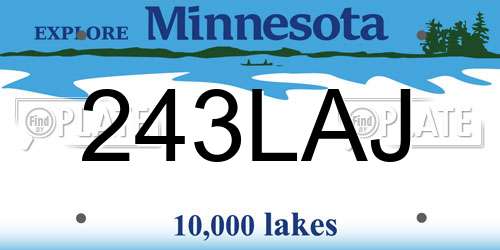 243LAJ Minnesota License Plate
