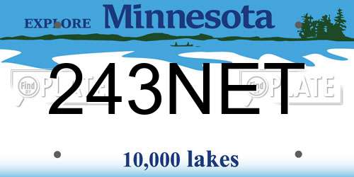 243NET Minnesota License Plate