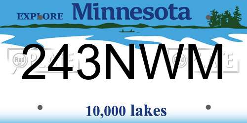 243NWM Minnesota License Plate