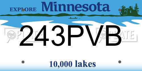 243PVB Minnesota License Plate