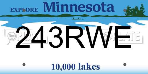 243RWE Minnesota License Plate