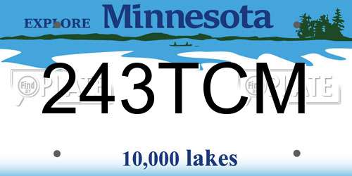 243TCM Minnesota License Plate